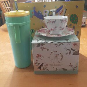 Combo Starbucks 2025 Summer Vacuum Insulated Tumbler Leakproof Ombre Blue Green